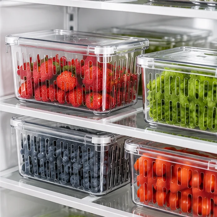Illustrative concept showing how this kind of product may be used; not an authentic photo of Rubbermaid FreshWorks Produce Containers — 6-Piece Set